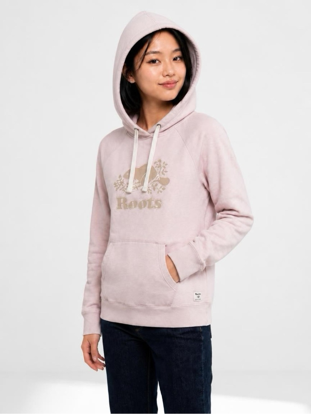 Roots Crewneck Hoodie in Pale Mauve